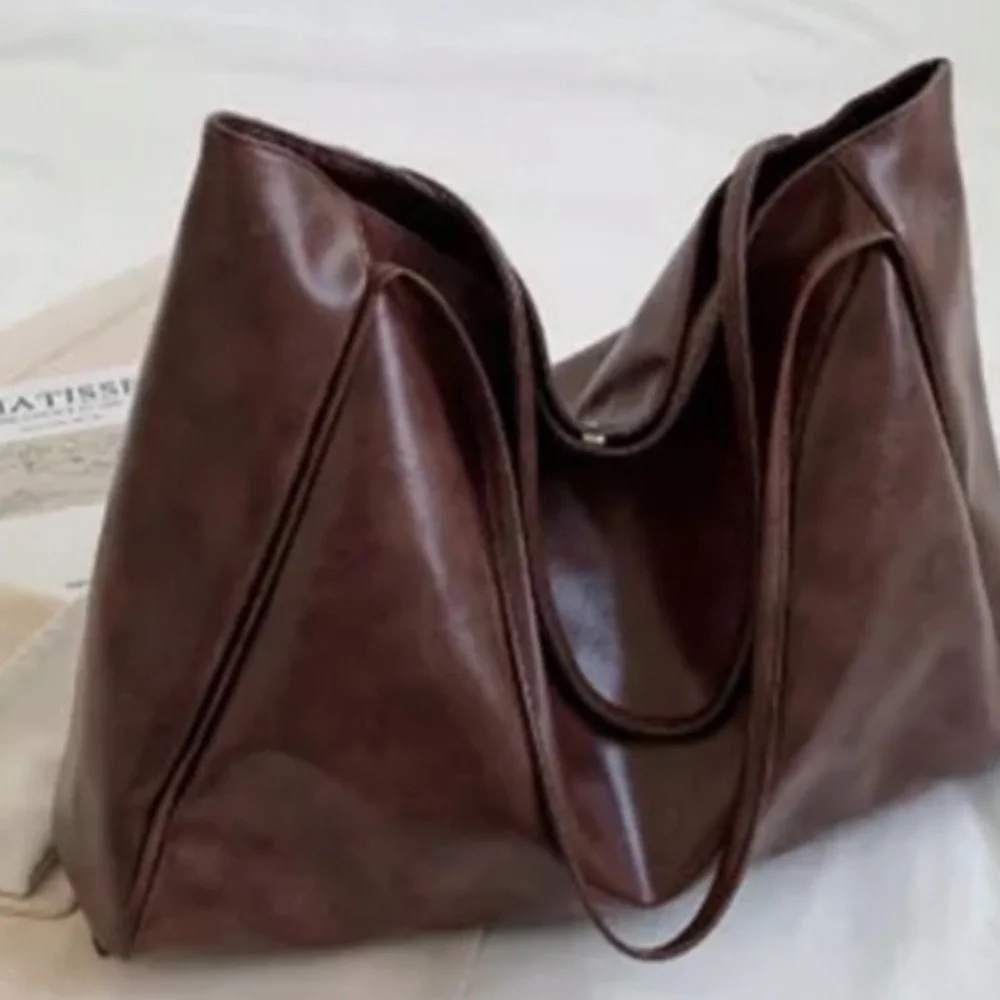#77 Vegan Leather Brown casual Shoulder Computer work everyday handbag